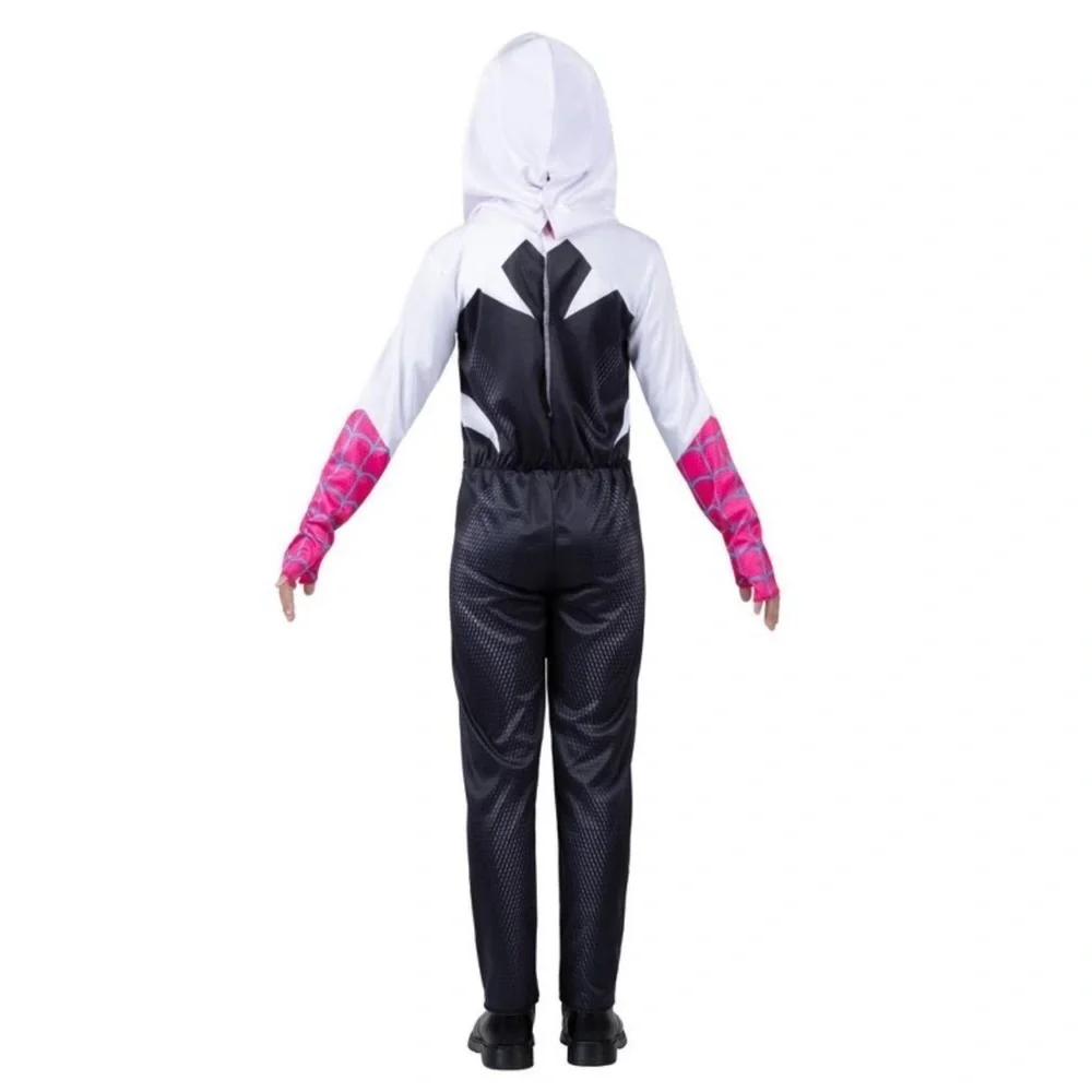 NWT Marvel Ghost Spider Gwen Kid’s Halloween Costume Jumpsuit with Mask Sz M